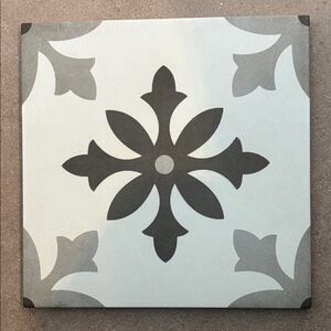 Decorative Gray Black and White Trivet Porcelain Tile 9x9
